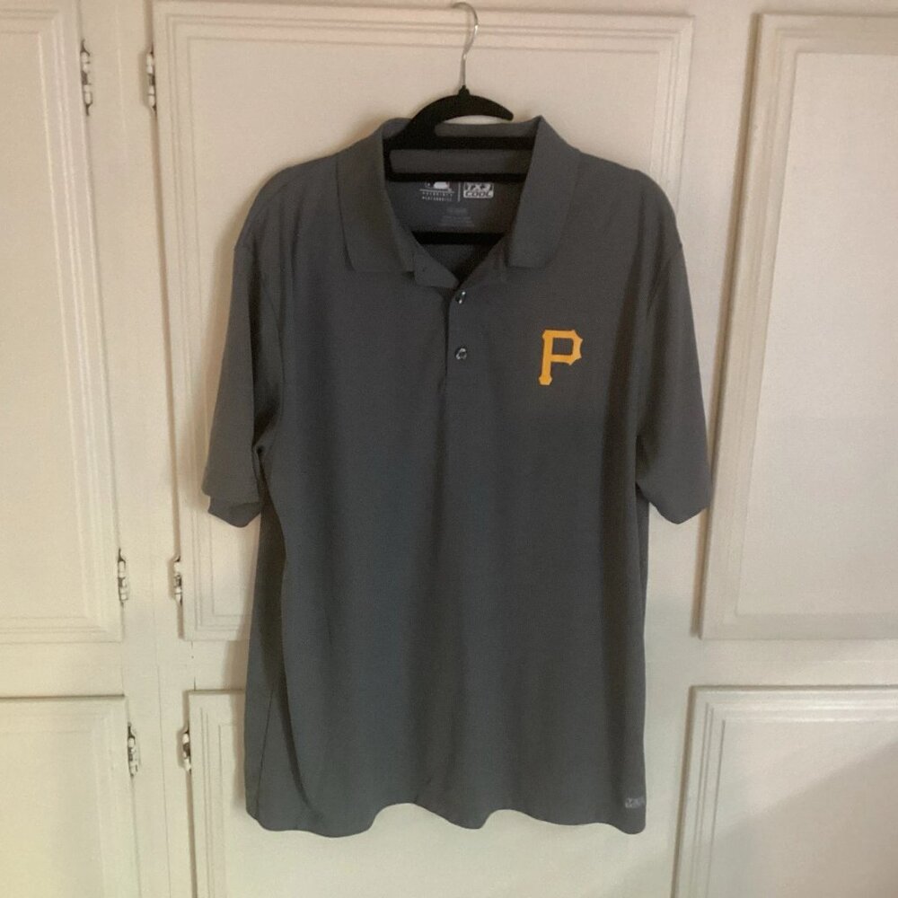 MLB Pittsburgh Pirates Gray Golf Polo TX3 Cool Men's XL